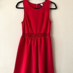 H&M Divided red cutout dress
